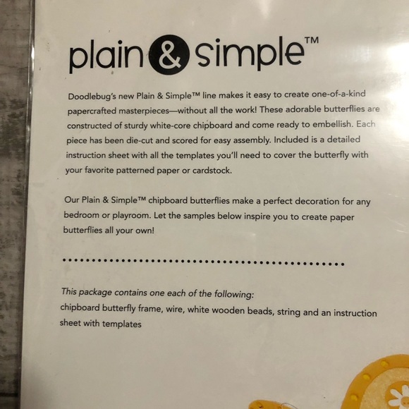 doodlebug design plain & simple large & small chipboard butterly (1 ea.) c. 2007 - Picture 13 of 15